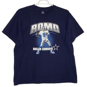 Dallas Cowboys Shirt Adult Large Blue Tony Romo Graphic NFL Football Y2K Mens